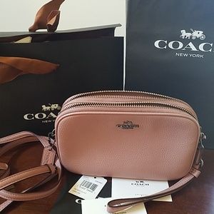 Coach Pebbled Leather Dusty Rose CrossBody Clutch